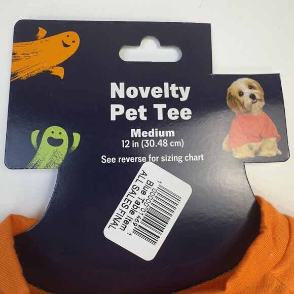 Novelty Pet Halloween Tee Medium "I'm So Cute Its Scary" Orange Dog Costume NEW - Picture 5 of 9